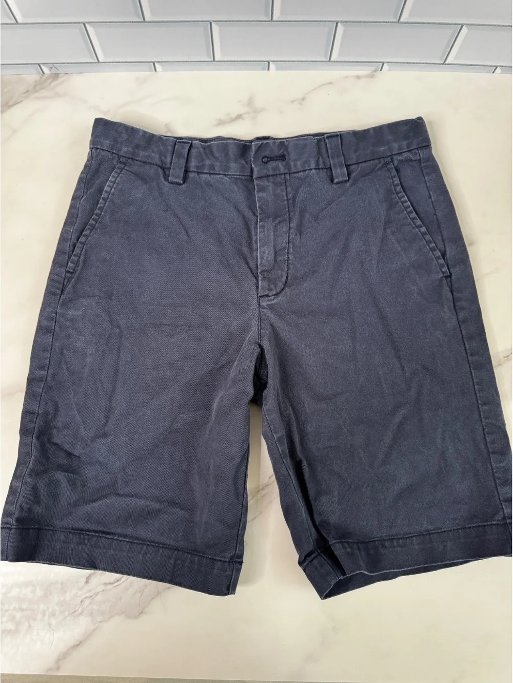 Vineyard Vines Boys Size 12 Navy Blue Stretch Cotton Chino Shorts
